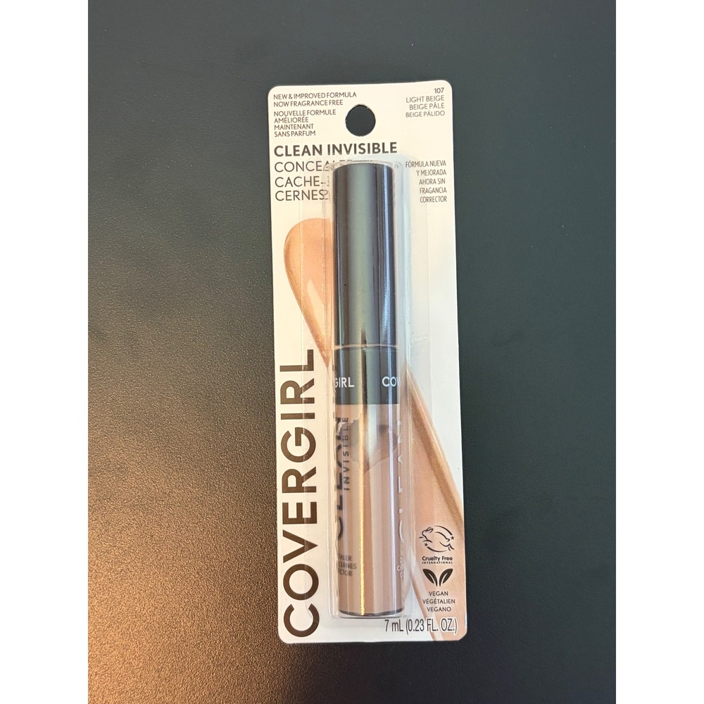 Covergirl Clean Invisible Concealer 107 Light Beige Fragrance Free 0.23oz New